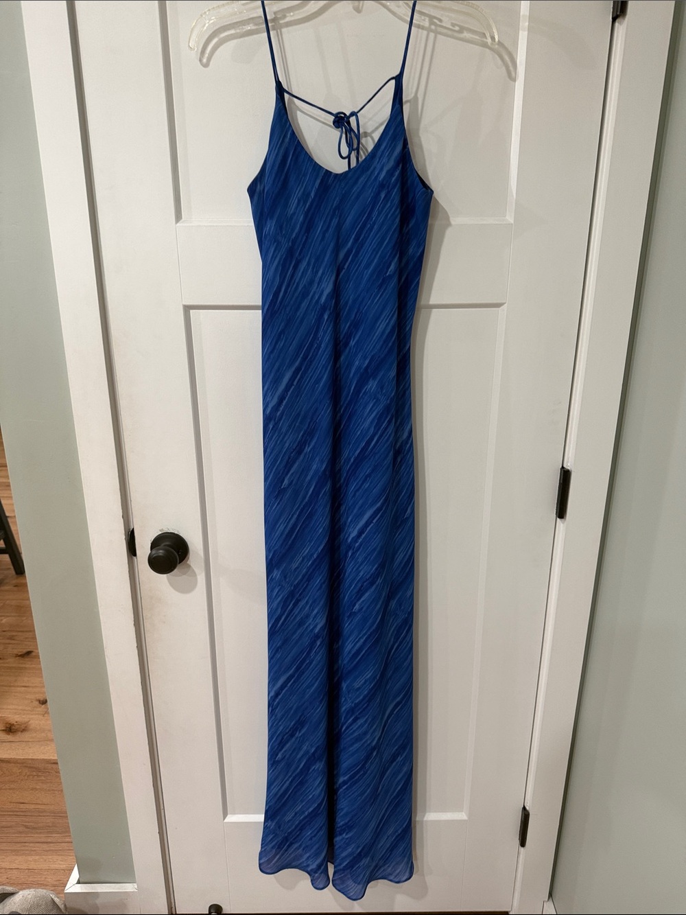 Betsy & Adam Royal Blue Sleeveless Slip Dress with Tie Back